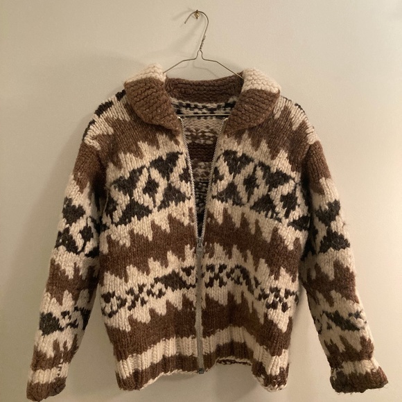 Vintage Cowichan Zip Cardigan Small - Picture 2 of 3